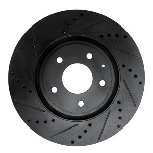 Mazda 6 Brake Rotor (1) - Front Left - R1 Concepts - Drilled & Slotted - Black - `16-`25